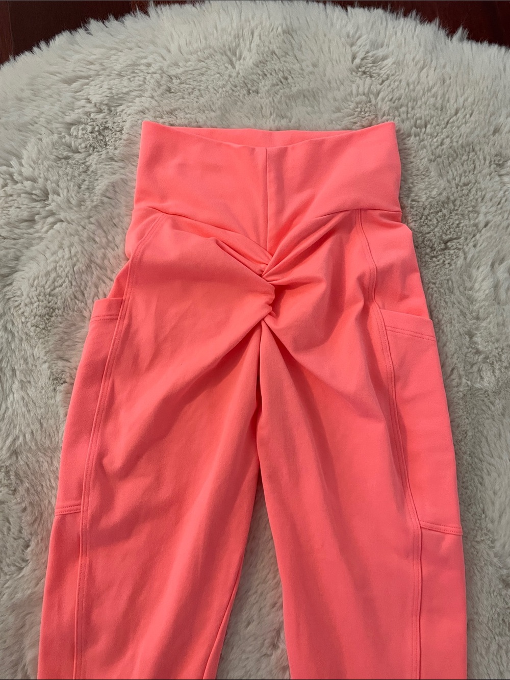 Bombshell Sportswear Coral Pink High-Waist Leggings - Picture 4 of 8